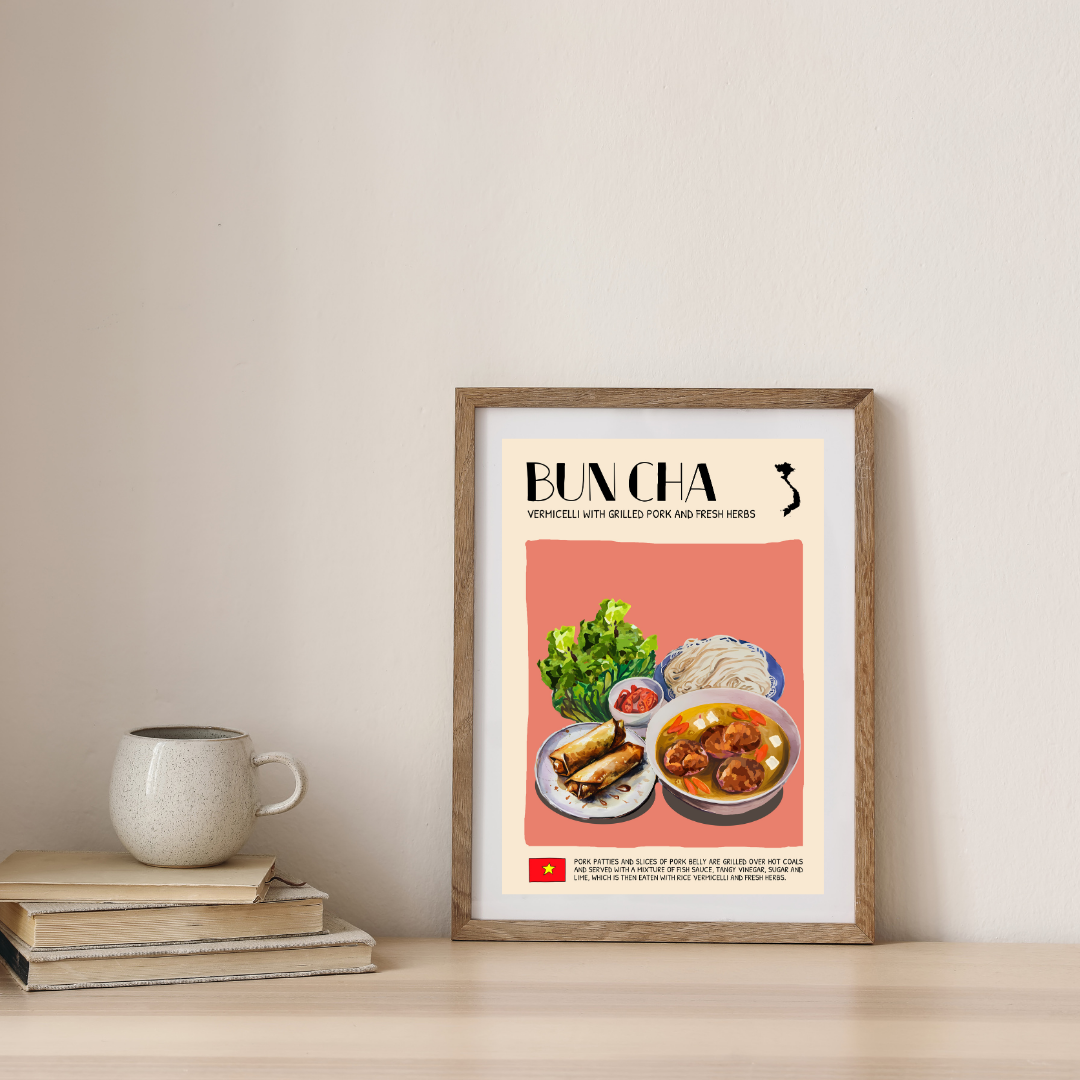 DIGITAL POSTER - VIETNAMESE FOOD ART - BUN CHA