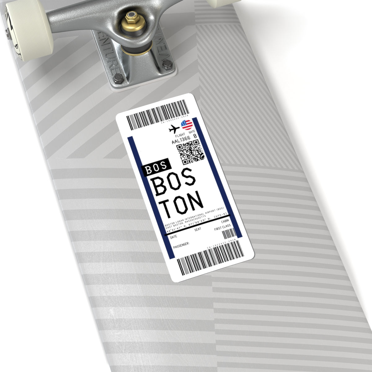 Boston Logan International Airport (BOS) Boarding Pass Sticker — Travel Luggage Decal