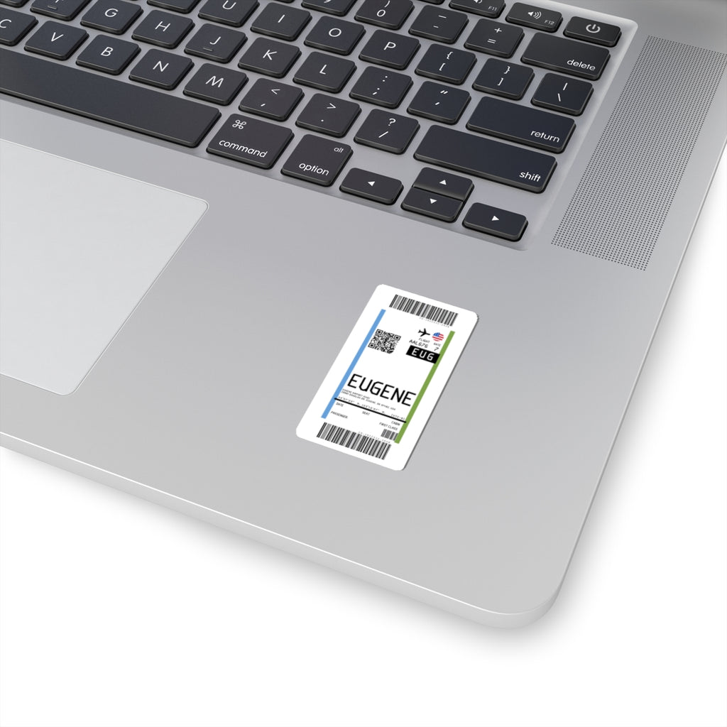 Eugene Airport (EUG) Boarding Pass Sticker — Travel Luggage Decal