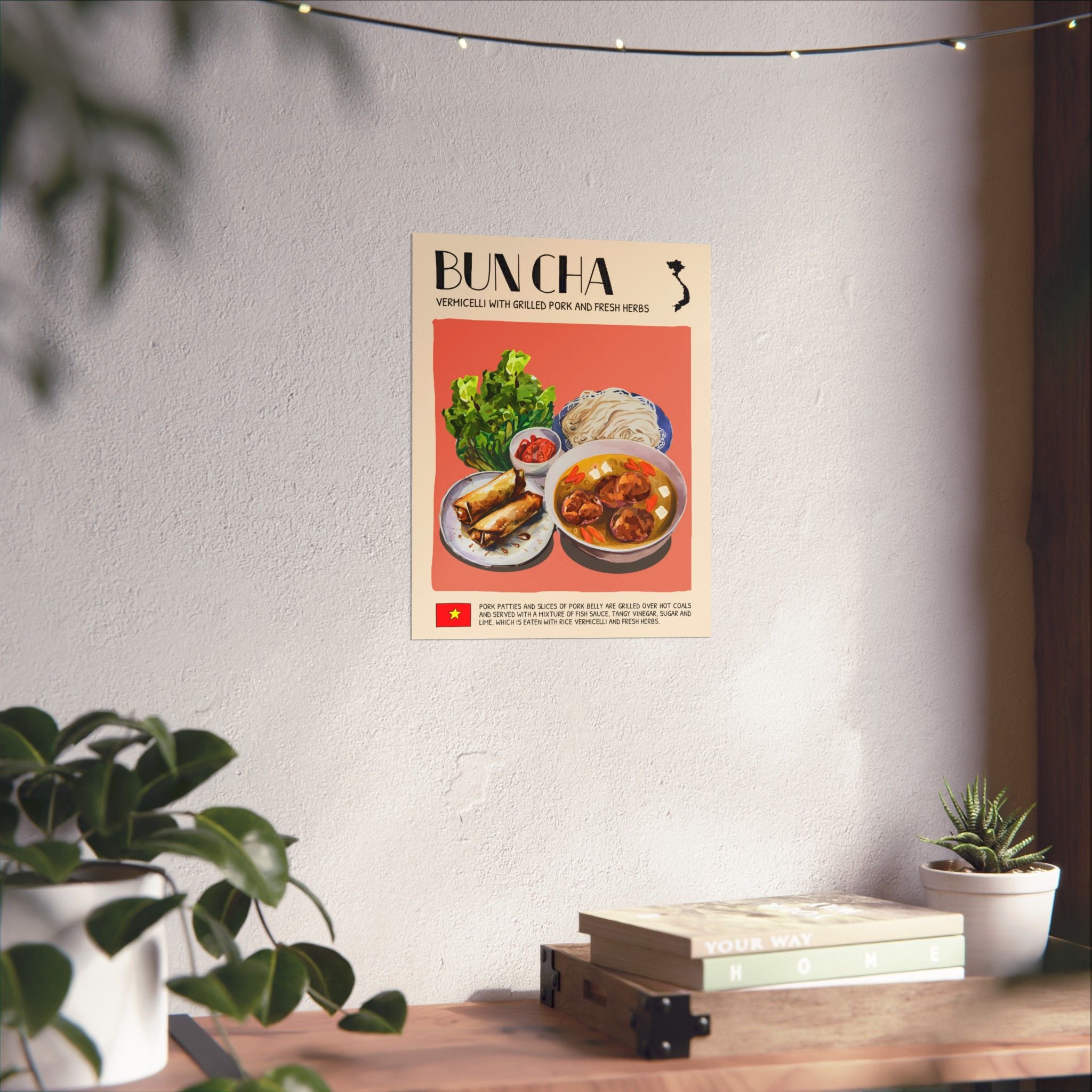 Bun Cha Matte Poster — Vietnamese Food Kitchen Art