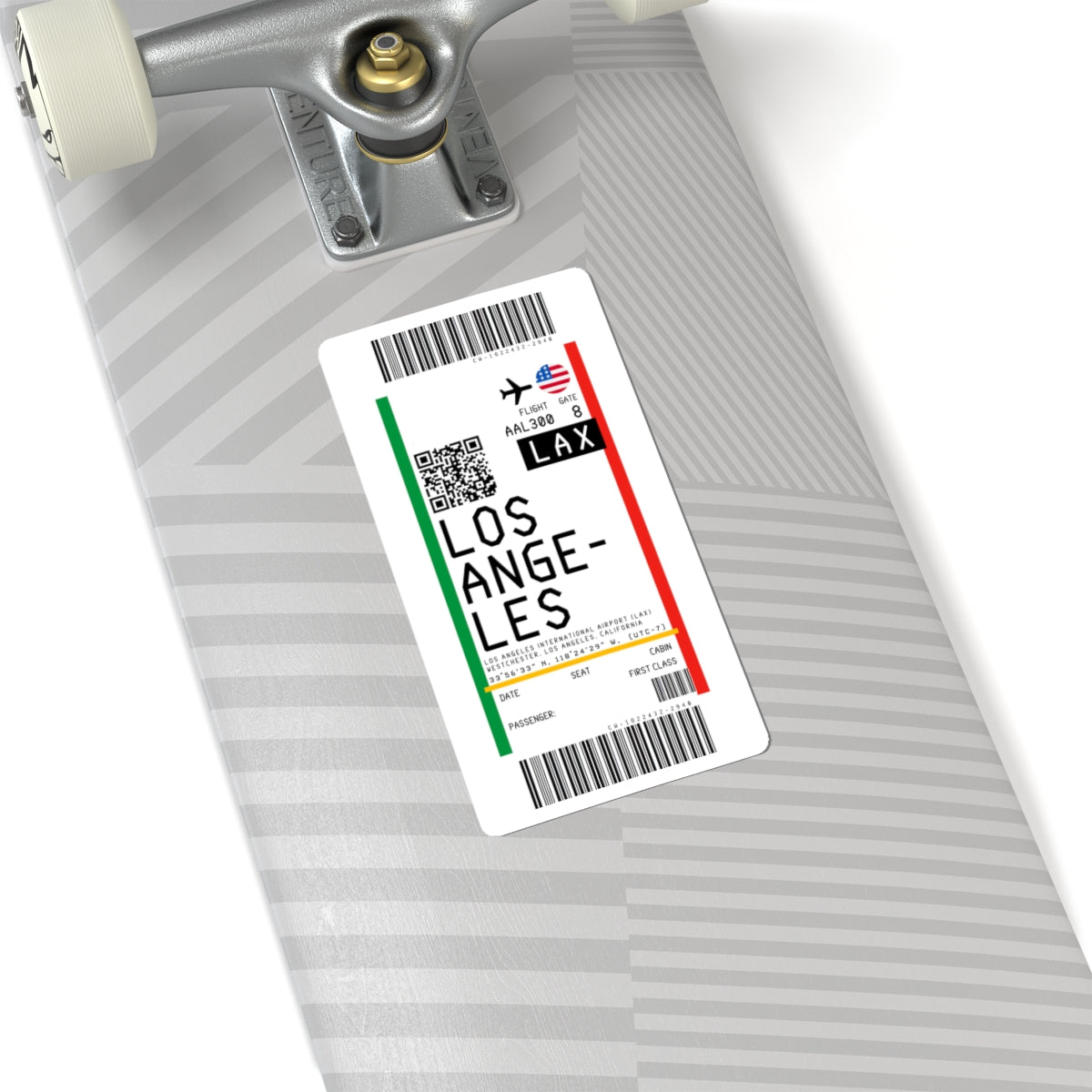 Los Angeles International Airport (LAX) Boarding Pass Sticker — Travel Luggage Decal