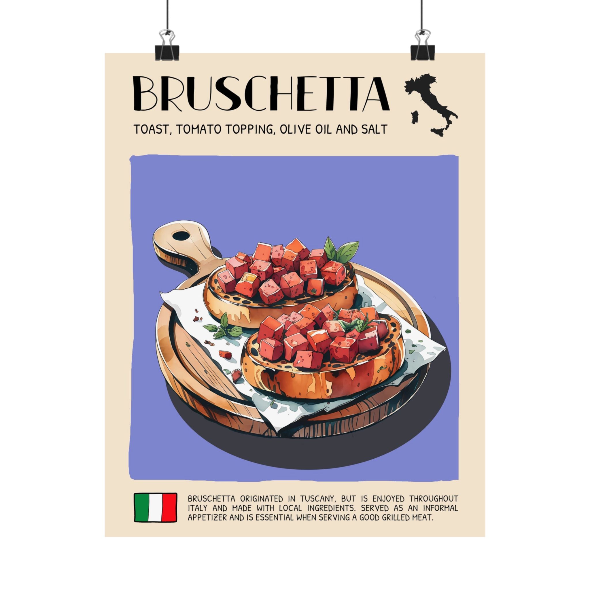 Bruschetta Poster —  Kitchen Art Vertical Matte Print