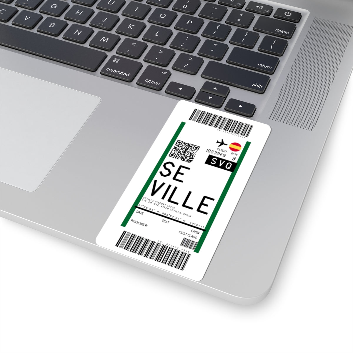 Seville Airport (SVQ) Boarding Pass Sticker — Travel Luggage Decal