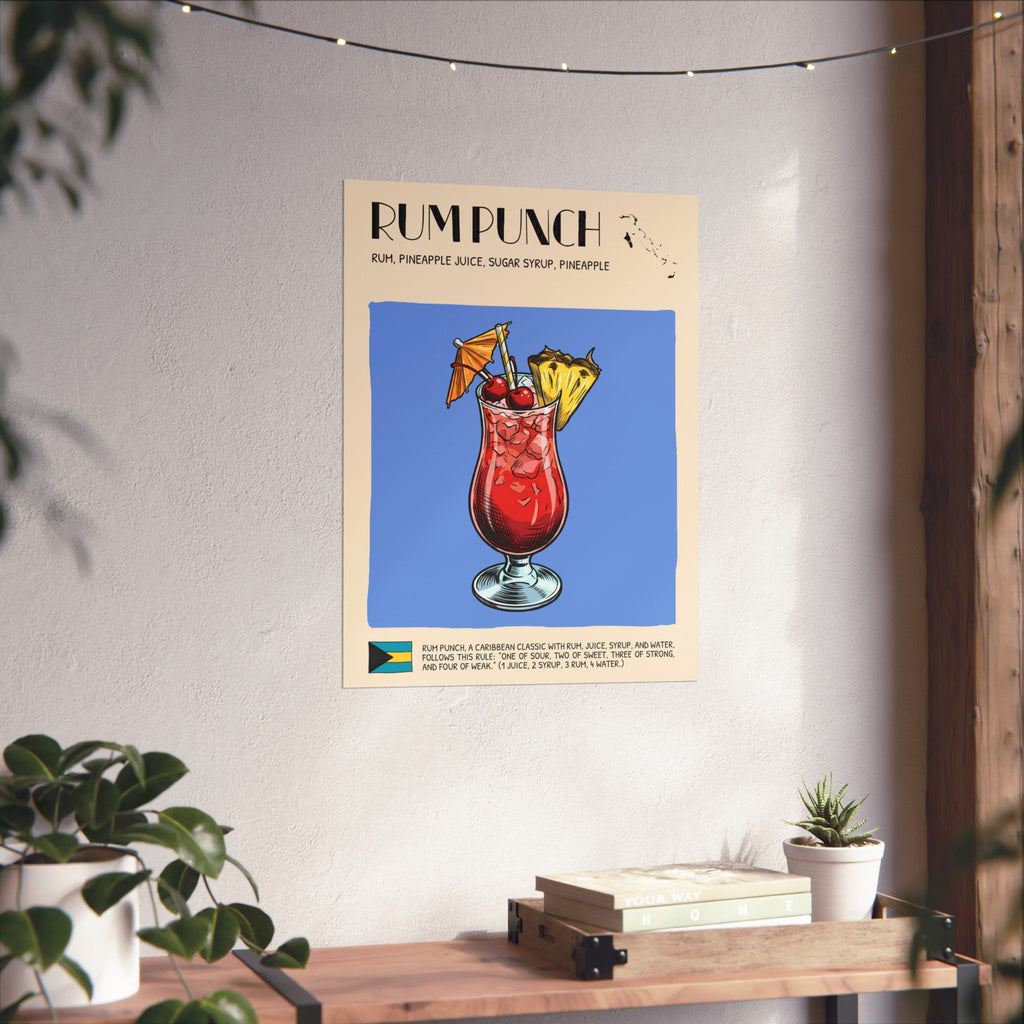Rum Punch Poster — Bahamian Cocktail Art Print