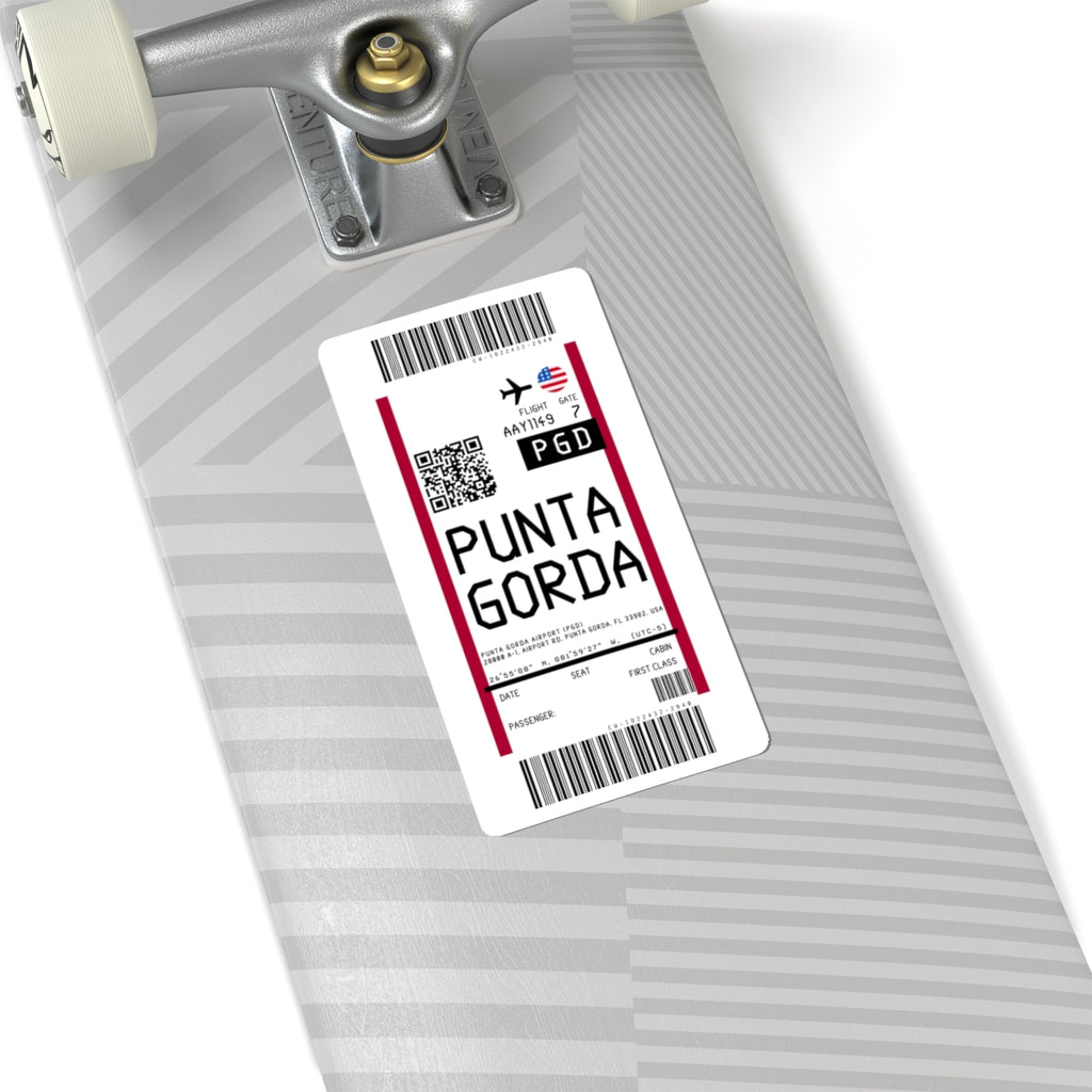 Punta Gorda Airport (PGD) Boarding Pass Sticker — Travel Luggage Decal