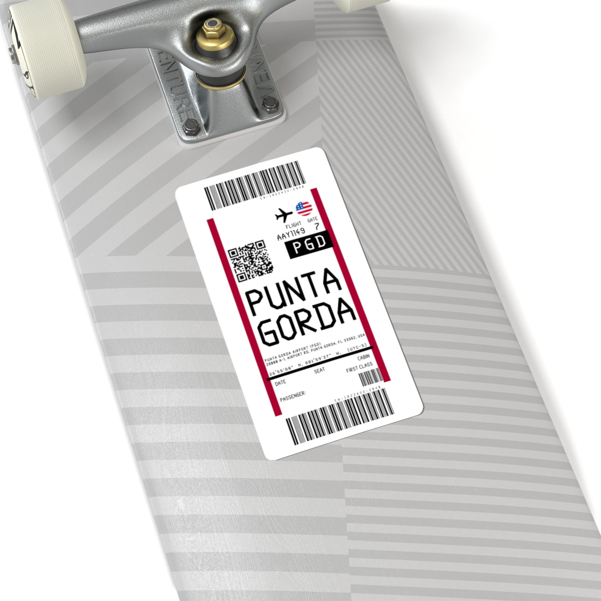 Punta Gorda Airport (PGD) Boarding Pass Sticker — Travel Luggage Decal
