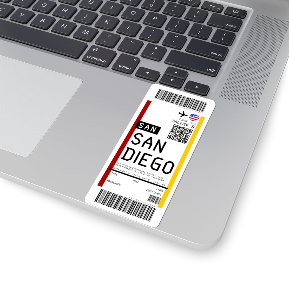 San Diego International Airport (SAN) Boarding Pass Sticker — Travel Luggage Decal