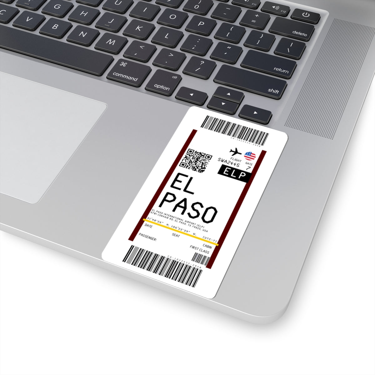 El Paso International Airport (ELP) Boarding Pass Sticker — Travel Luggage Decal
