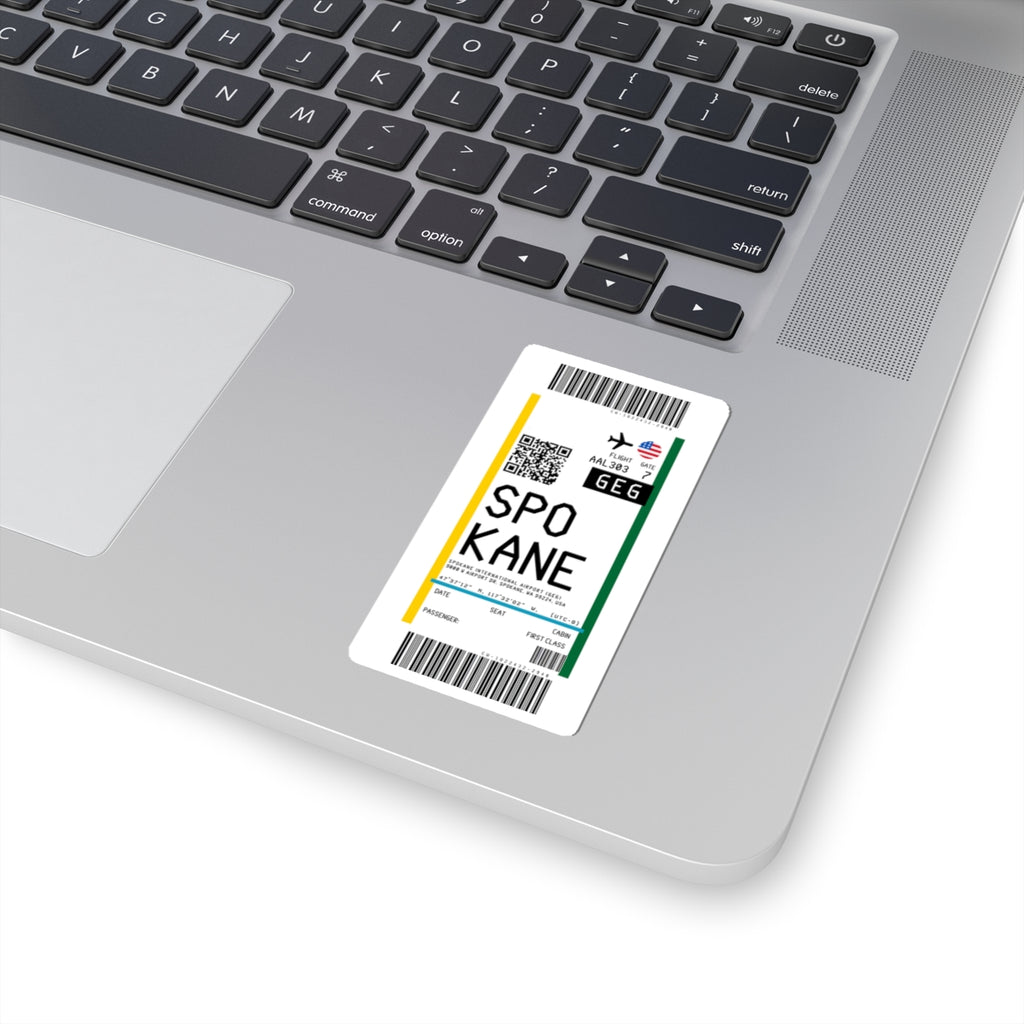 Spokane International Airport (GEG) Boarding Pass Sticker — Travel Luggage Decal