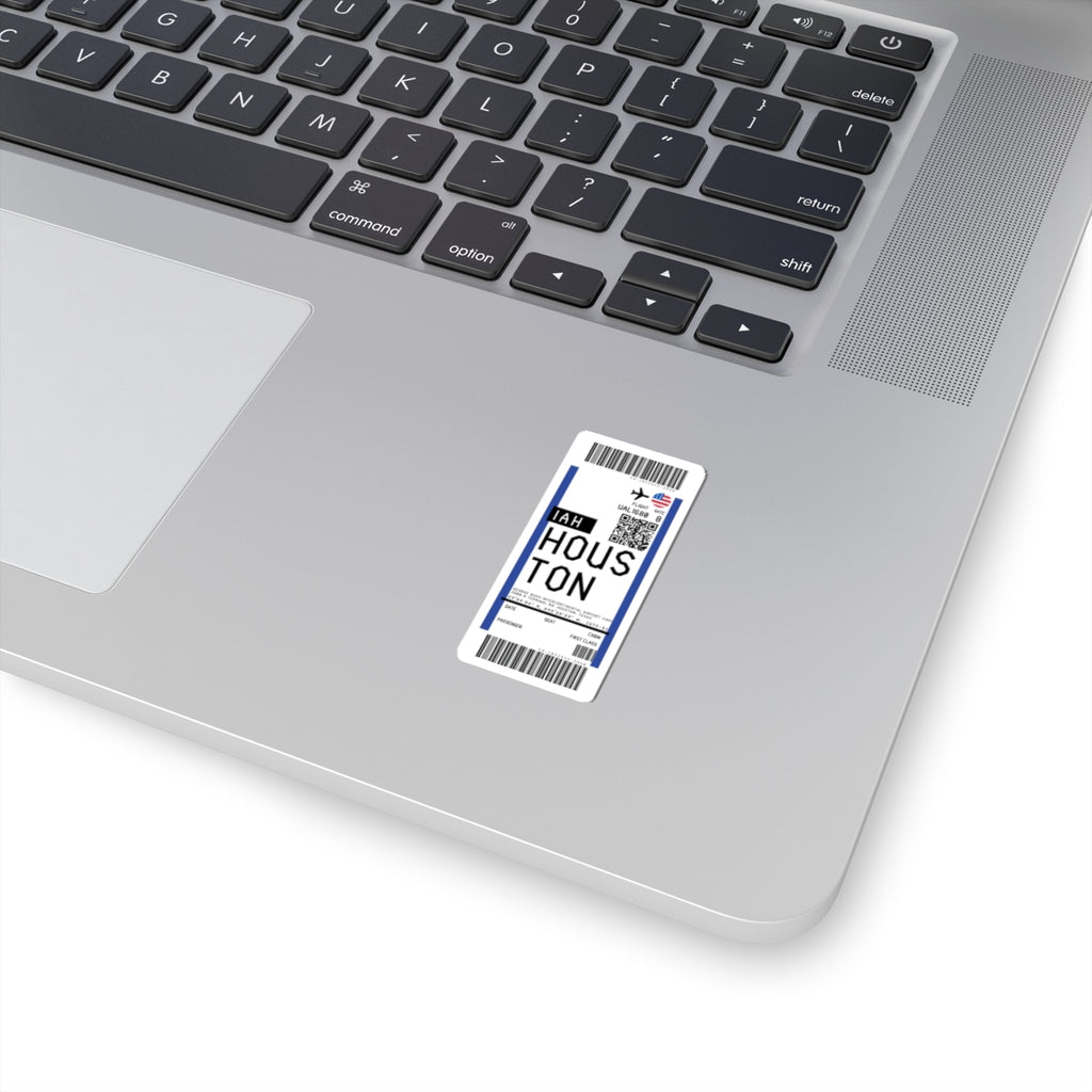 George Bush Intercontinental Airport (IAH) Boarding Pass Sticker — Travel Luggage Decal