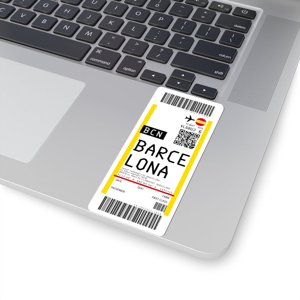 Josep Tarradellas Barcelona-El Prat Airport (BCN) Boarding Pass Sticker — Travel Luggage Decal