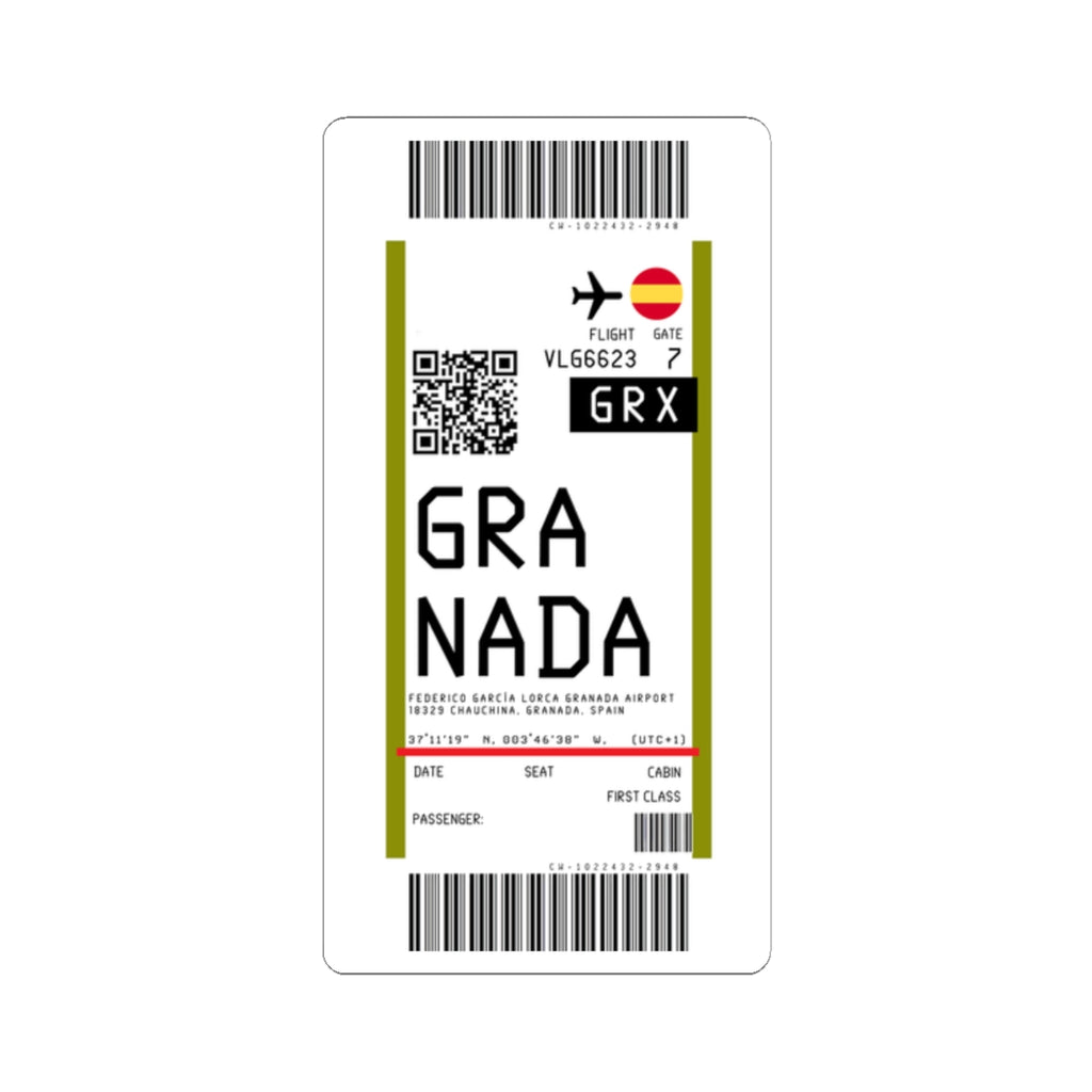 Federico García Lorca Granada Airport (GRX) Boarding Pass Sticker — Travel Luggage Decal
