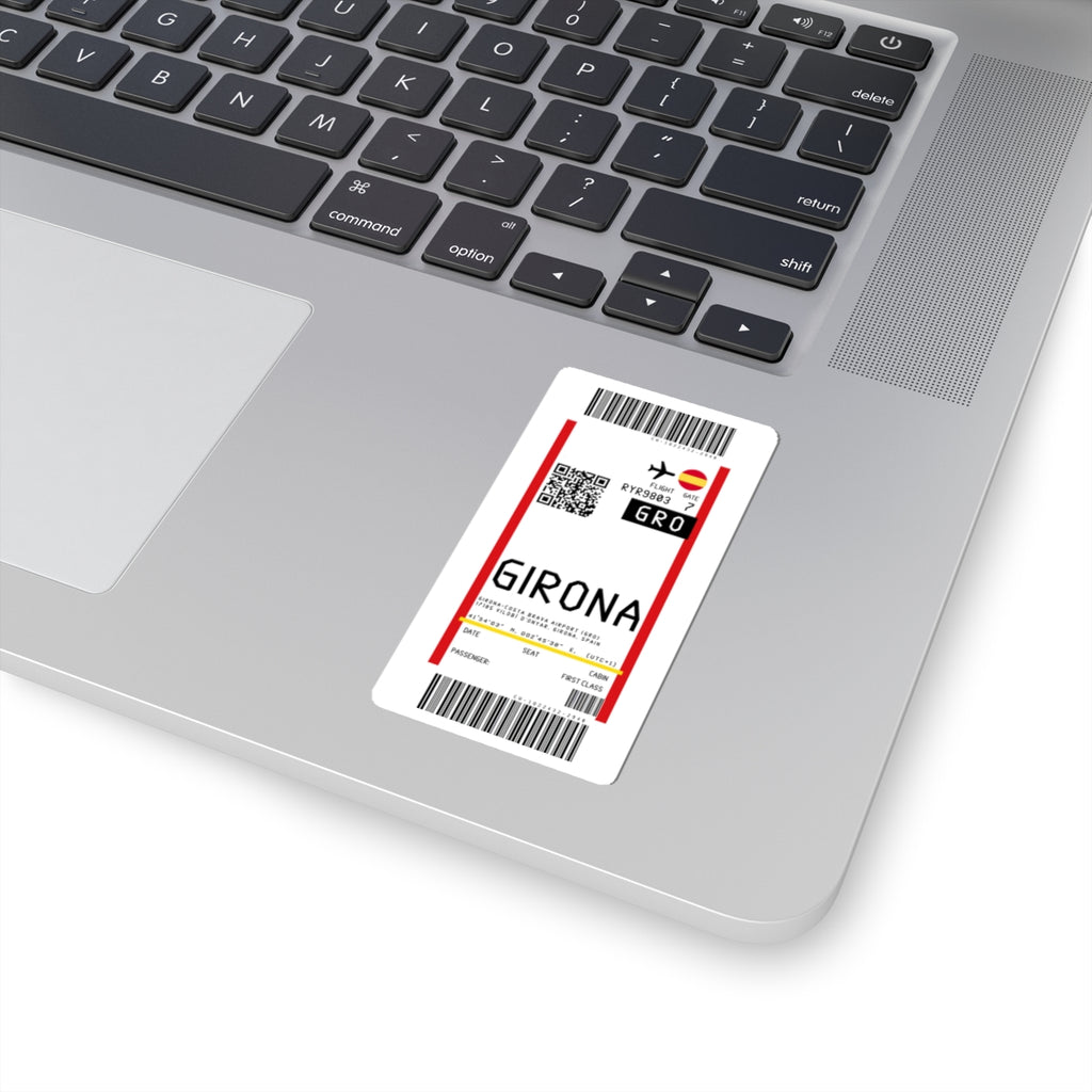 Girona–Costa Brava Airport (GRO) Boarding Pass Sticker — Travel Luggage Decal