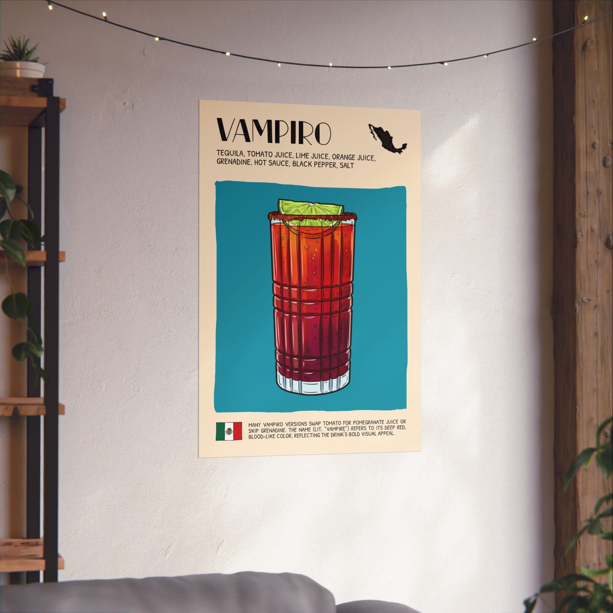 Vampiro Poster — Mexican Cocktail Art Print