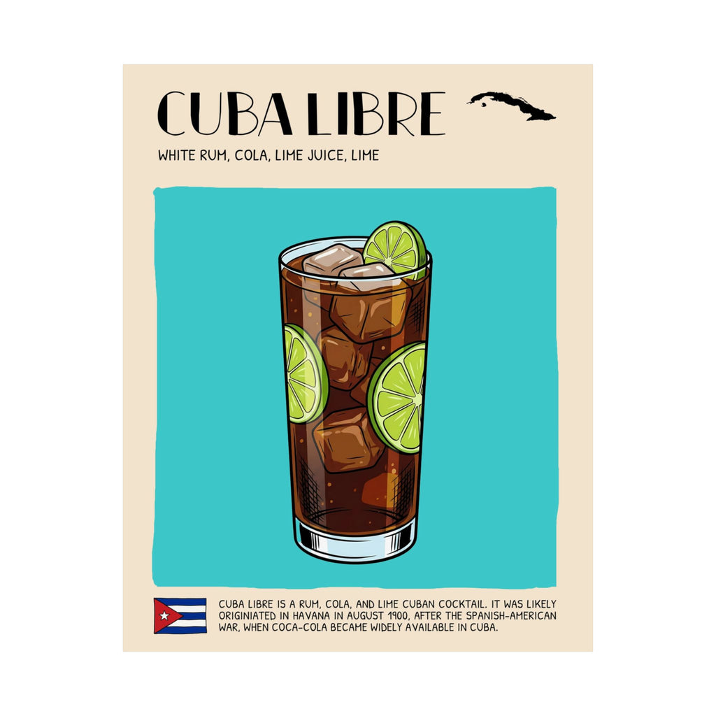 Cuba Libre Poster — Cuban Cocktail Art Print