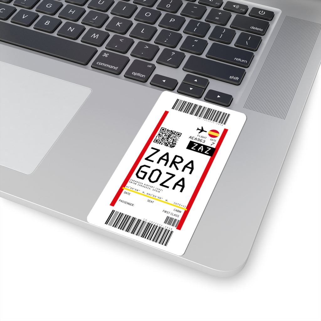 Zaragoza Airport (ZAZ) Boarding Pass Sticker — Travel Luggage Decal