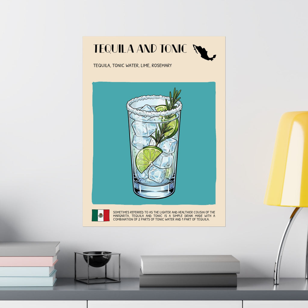 Tequila and Tonic Poster — Mexican Cocktail Art Print