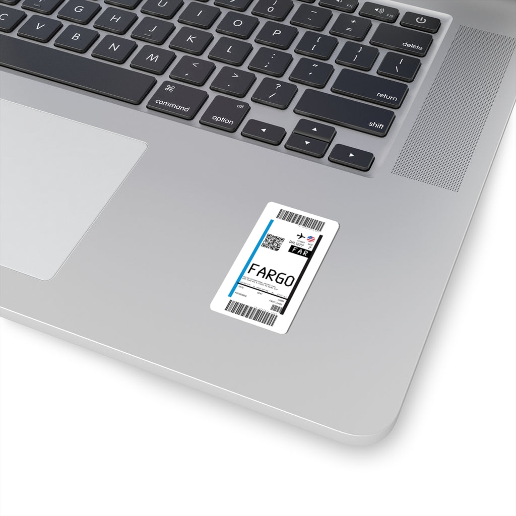 Hector International Airport (FAR) Boarding Pass Sticker — Travel Luggage Decal
