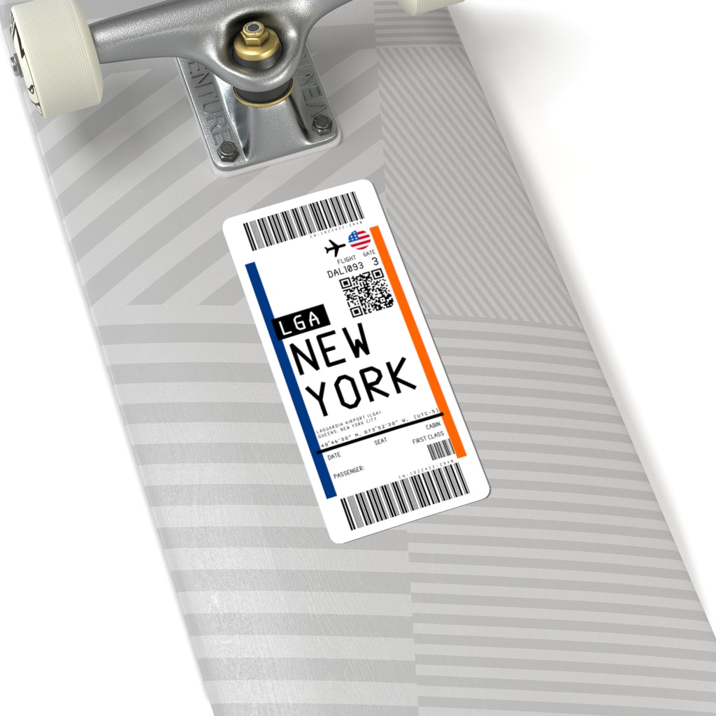 LaGuardia Airport (LGA) Boarding Pass Sticker — Travel Luggage Decal