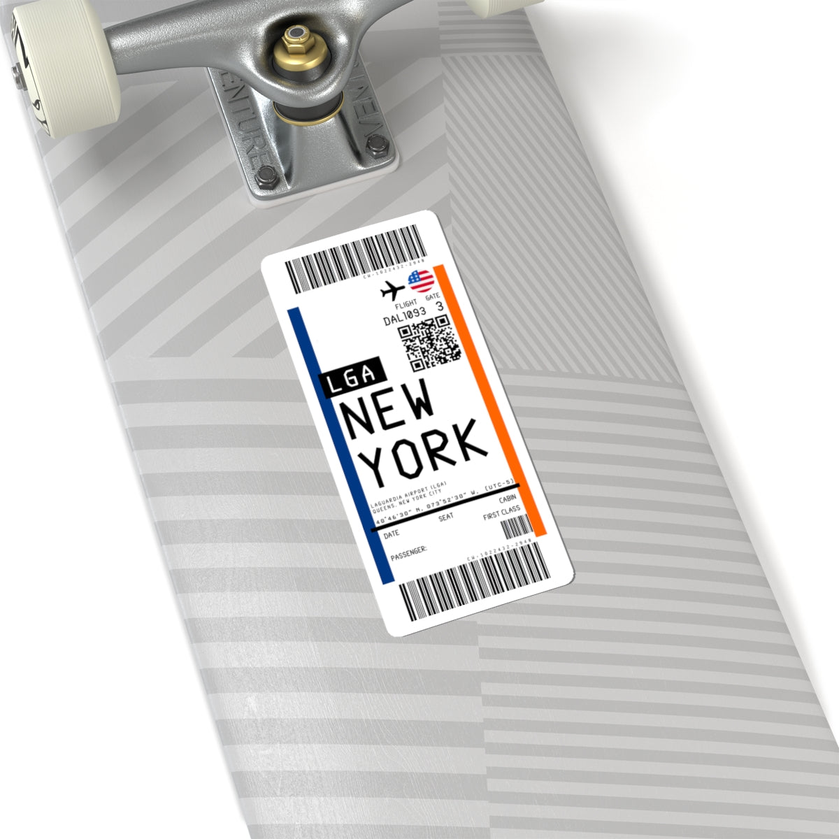 LaGuardia Airport (LGA) Boarding Pass Sticker — Travel Luggage Decal