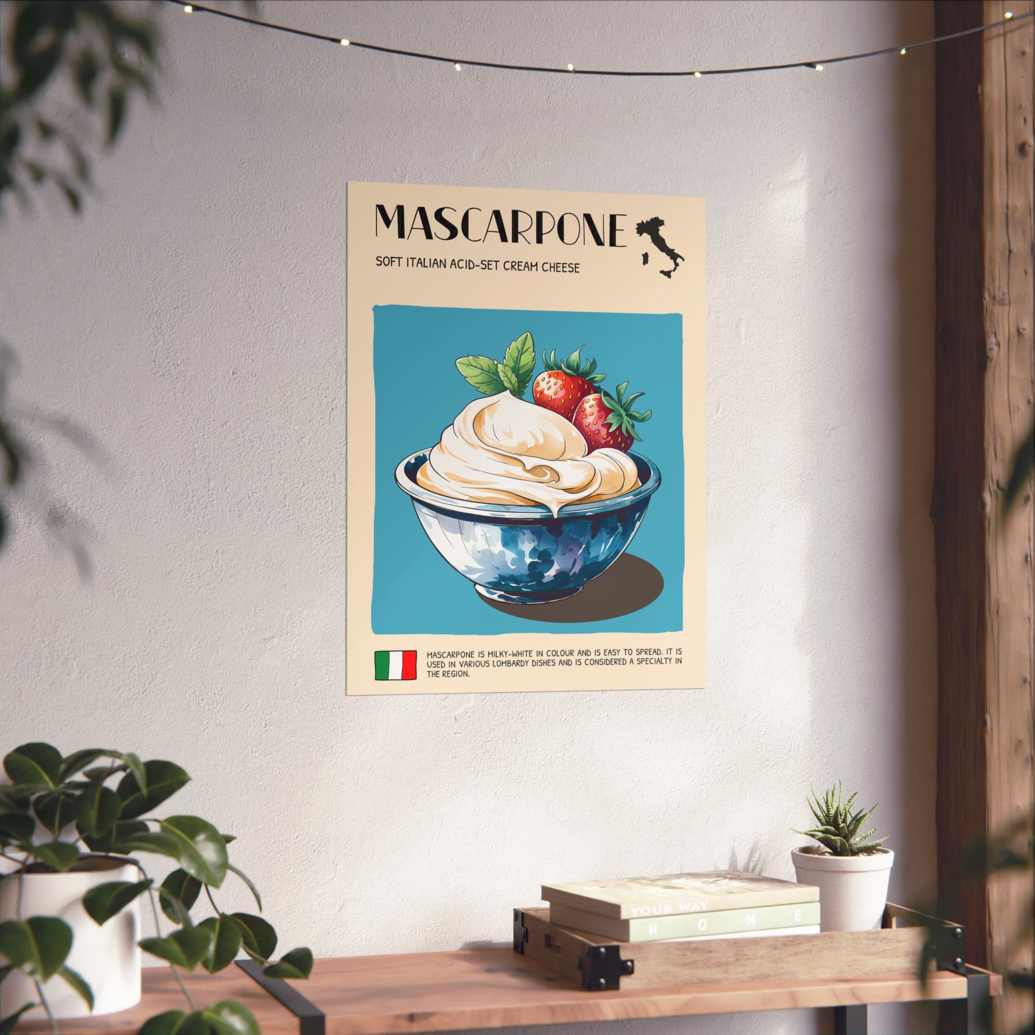 Mascarpone CheesePoster —  Kitchen Art Vertical Matte Print