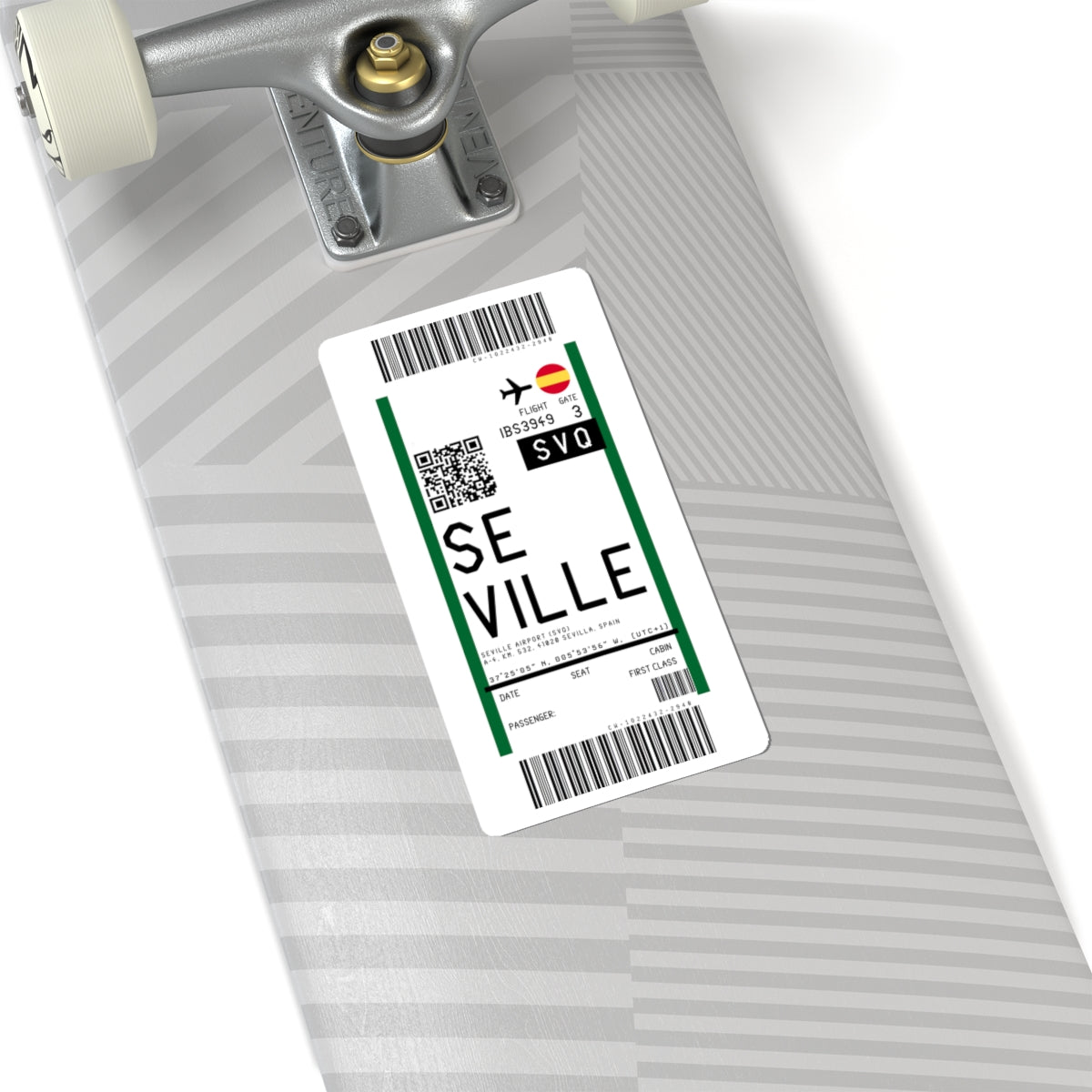 Seville Airport (SVQ) Boarding Pass Sticker — Travel Luggage Decal