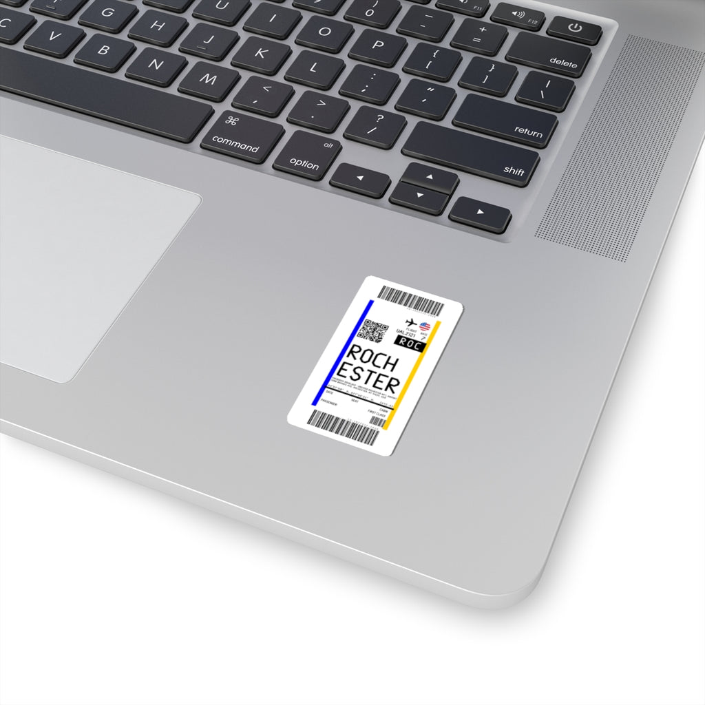Frederick Douglass Greater Rochester International Airport (ROC) Boarding Pass Sticker — Travel Luggage Decal