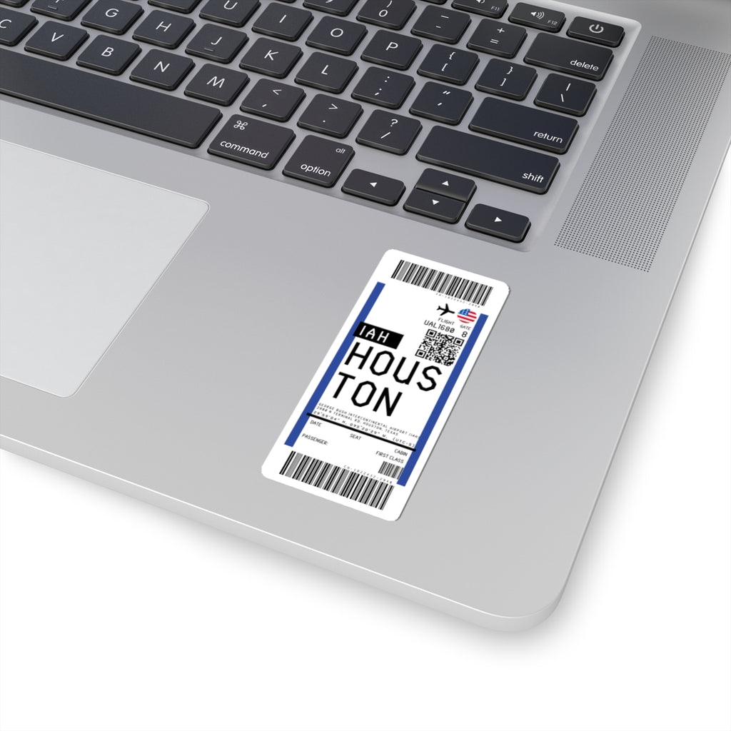 George Bush Intercontinental Airport (IAH) Boarding Pass Sticker — Travel Luggage Decal