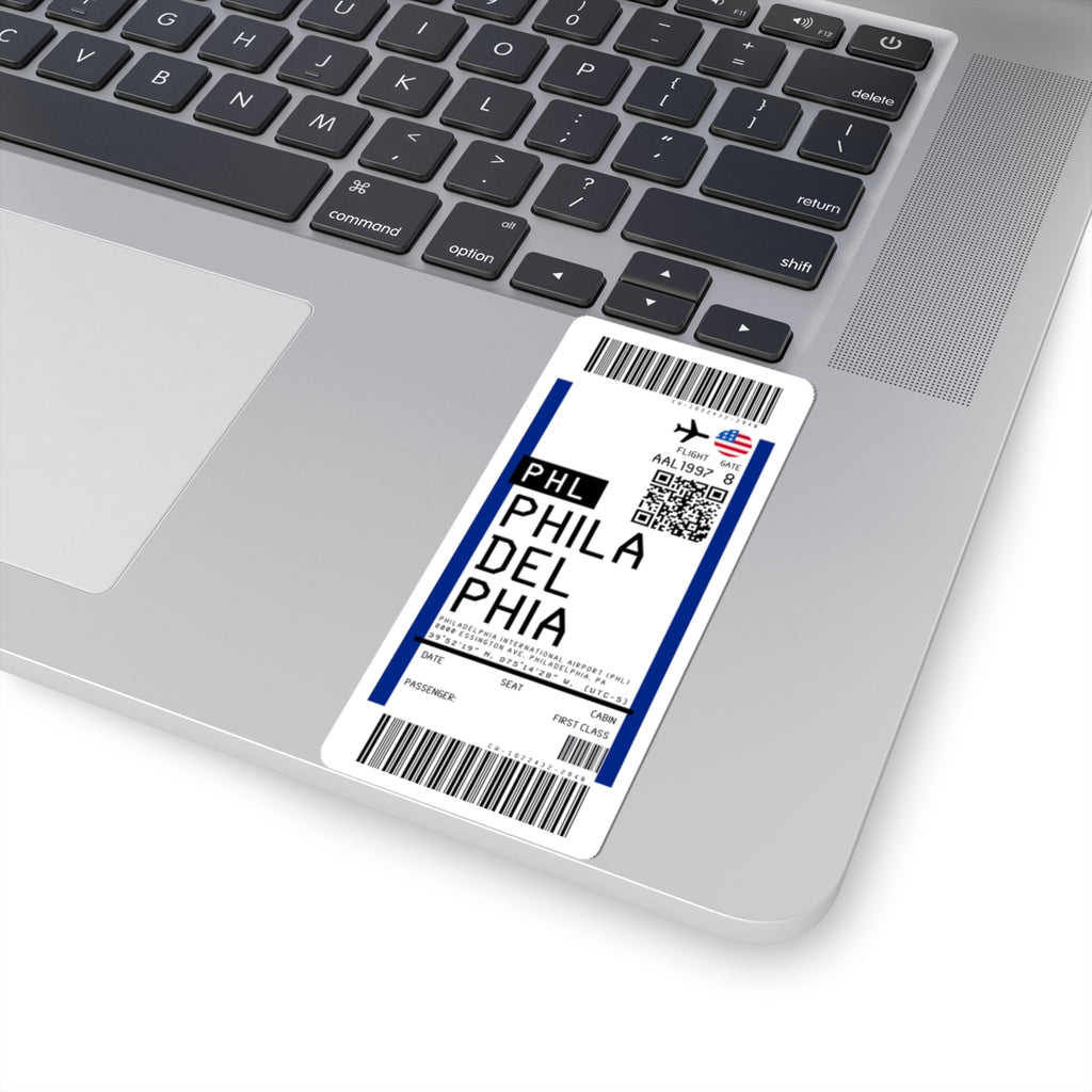 Philadelphia International Airport (PHL) Boarding Pass Sticker — Travel Luggage Decal