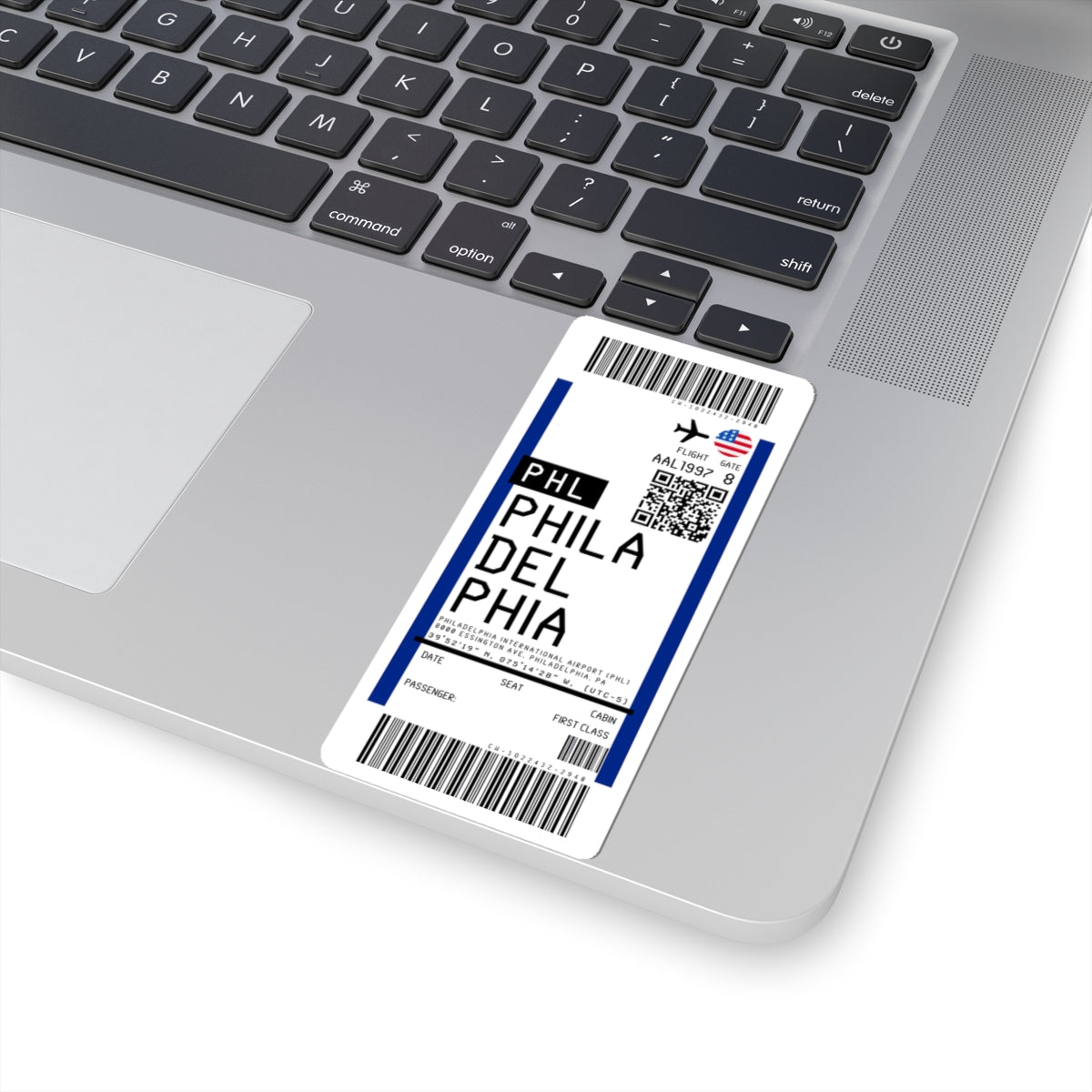 Philadelphia International Airport (PHL) Boarding Pass Sticker — Travel Luggage Decal
