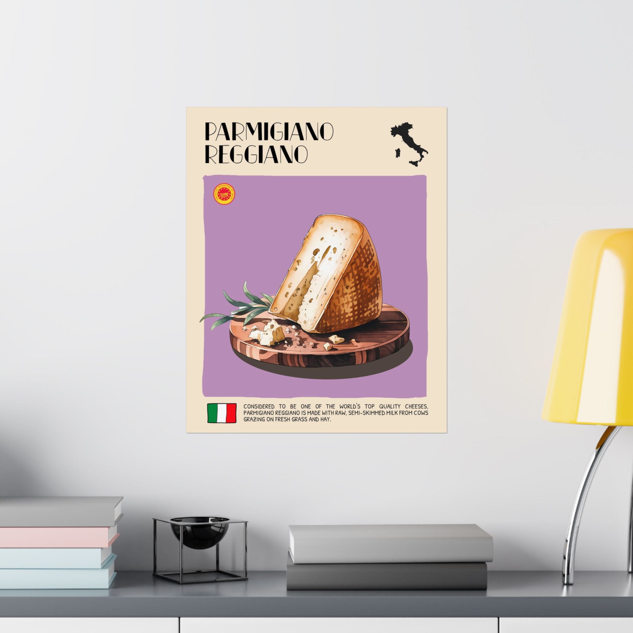 Parmigiano Reggiano Cheese Poster — Kitchen Art Vertical Matte Print