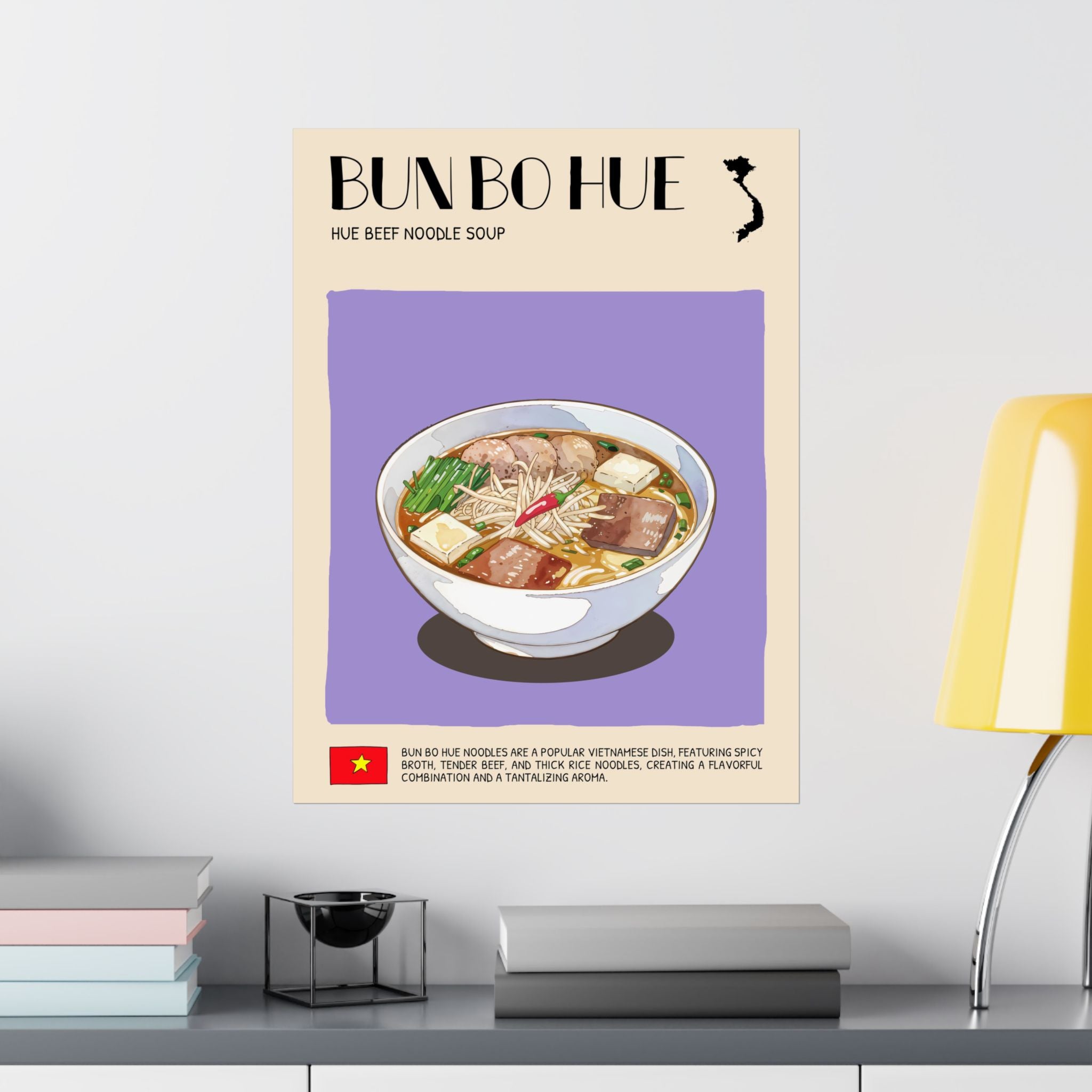 Bun Bo Hue Matte Poster — Vietnamese Food Kitchen Art