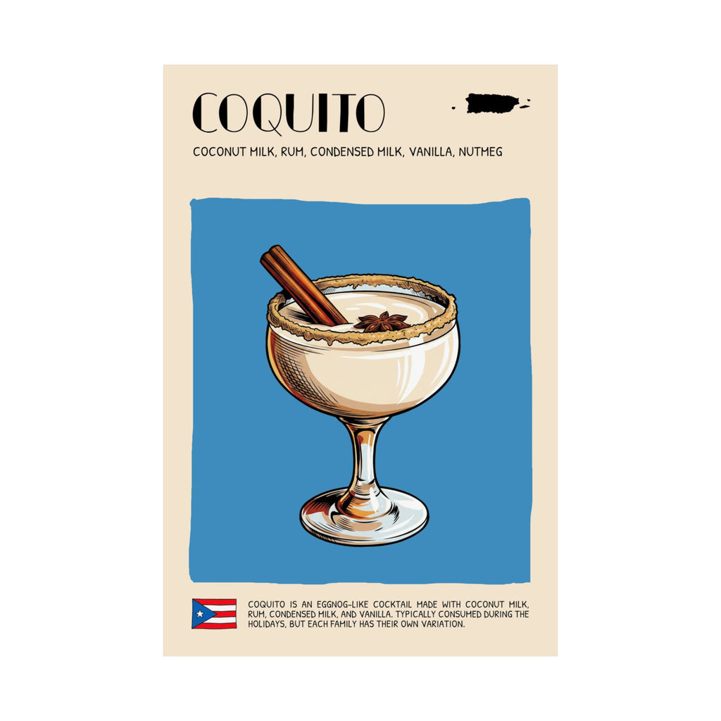 Coquito Poster — Puerto Rican Cocktail Art Print