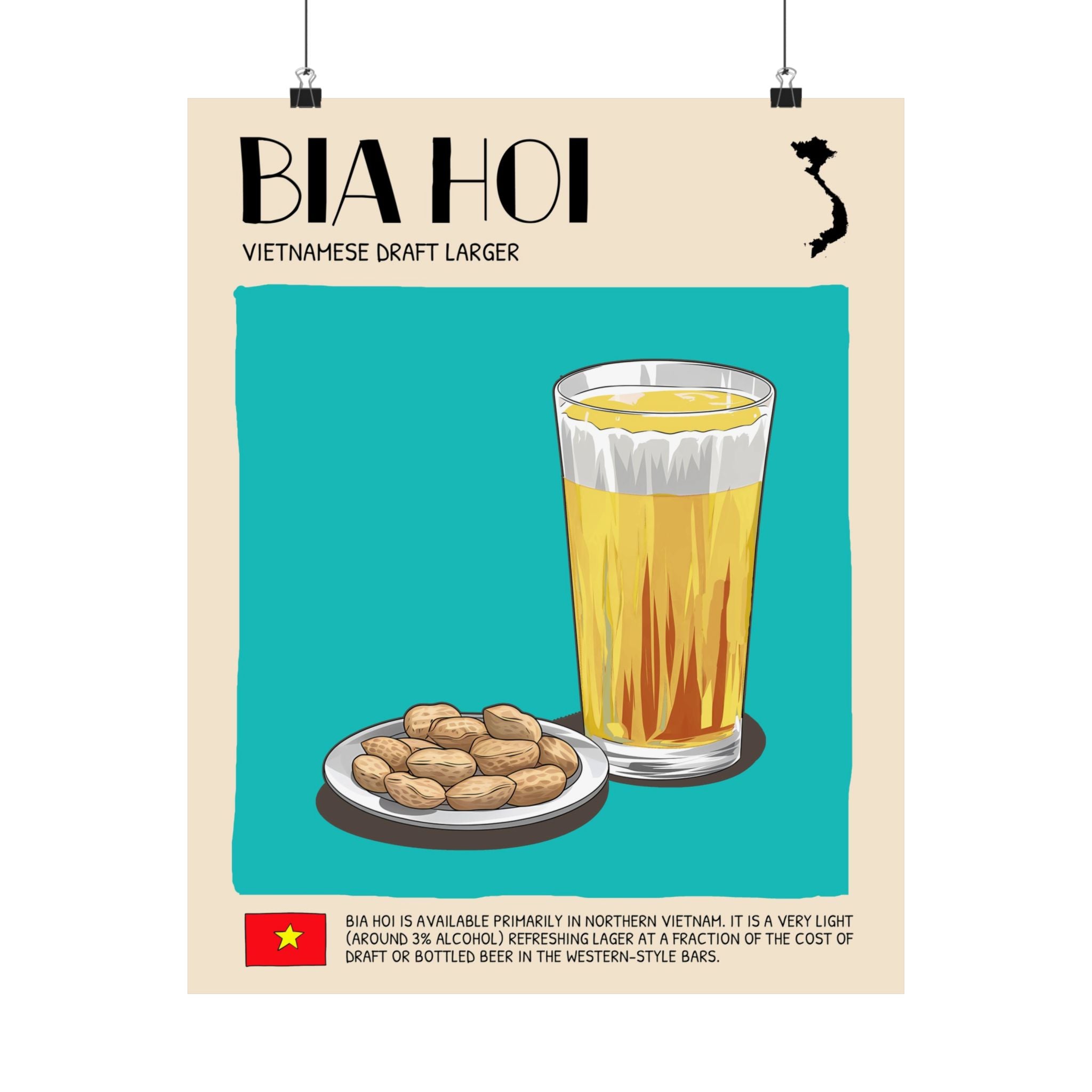 Bia Hoi Matte Poster — Vietnamese Food Kitchen Art