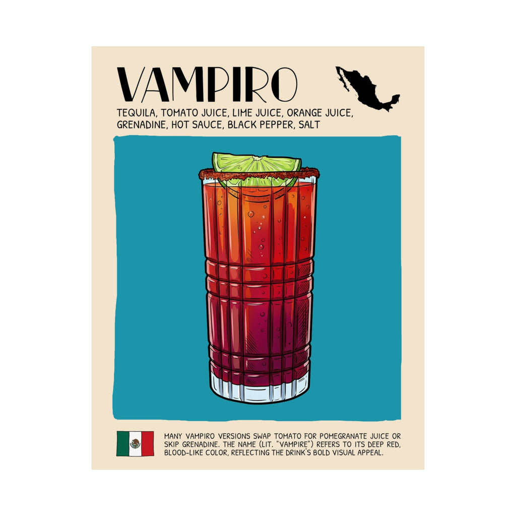 Vampiro Poster — Mexican Cocktail Art Print