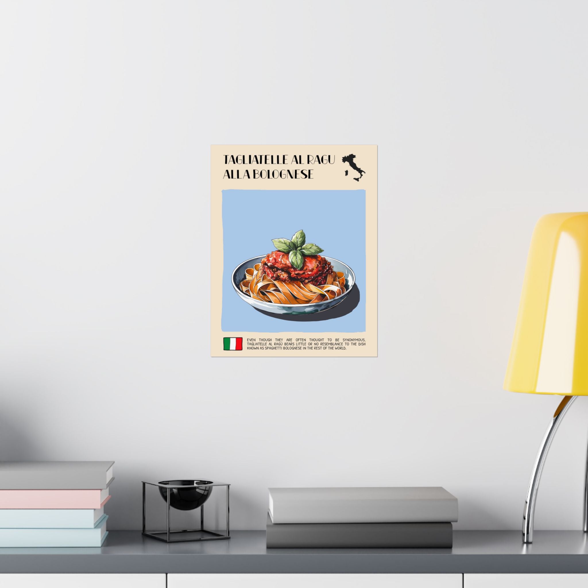 Tagliatelle al Ragu alla Bolognese Poster —  Kitchen Art Vertical Matte Print