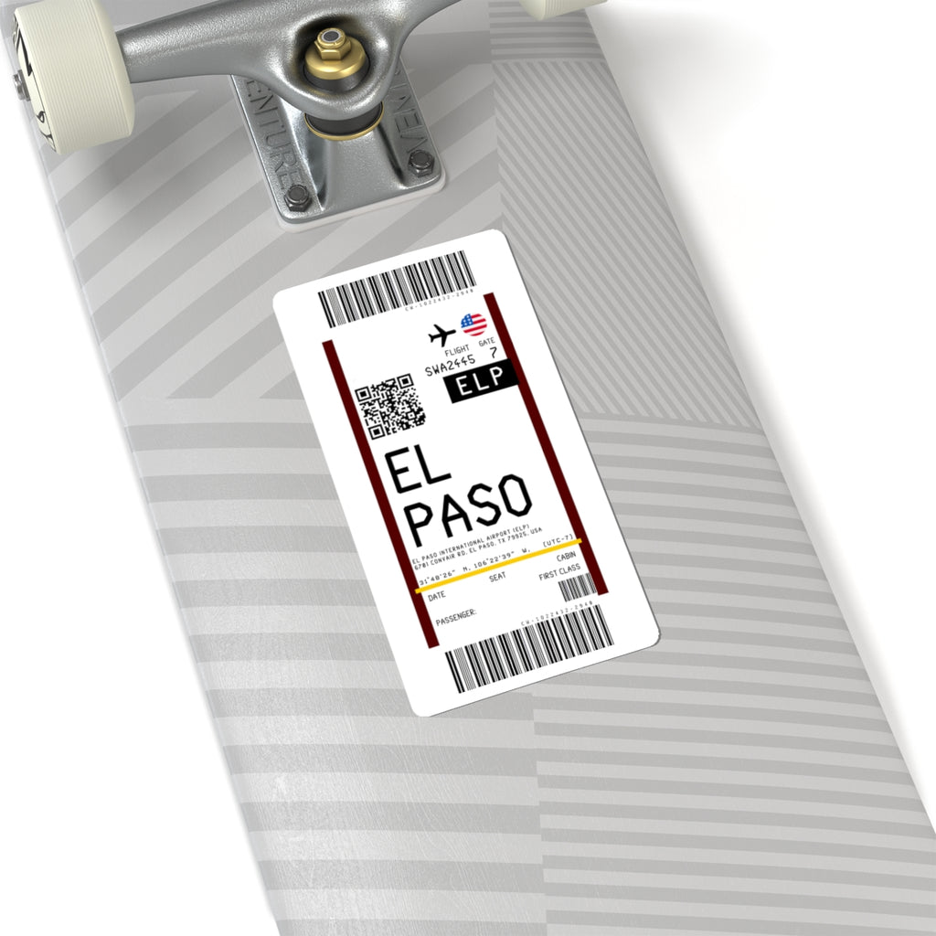 El Paso International Airport (ELP) Boarding Pass Sticker — Travel Luggage Decal