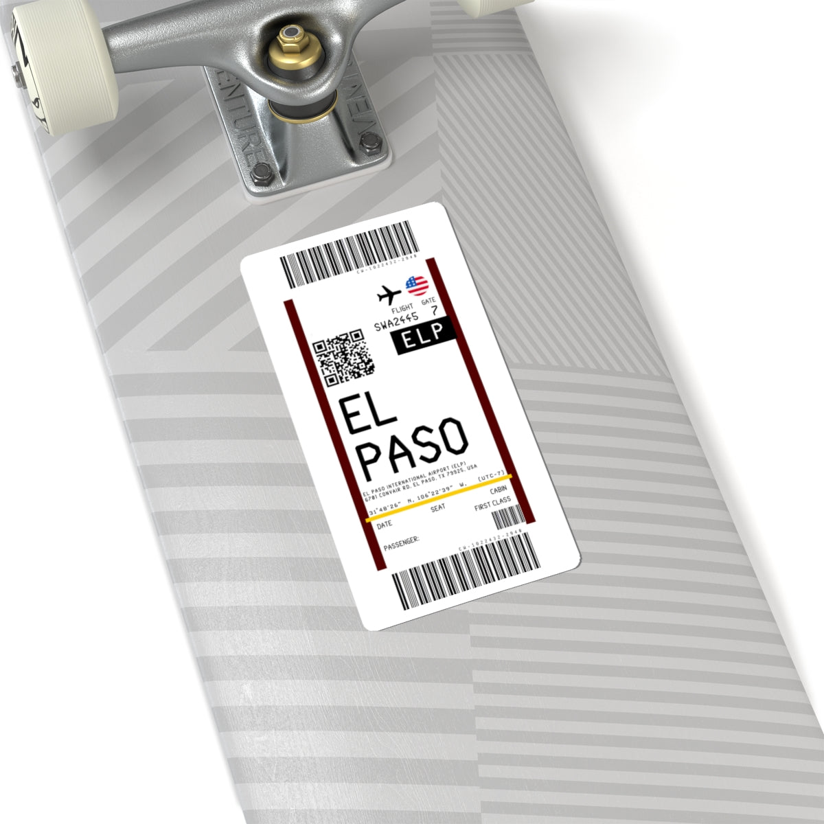 El Paso International Airport (ELP) Boarding Pass Sticker — Travel Luggage Decal