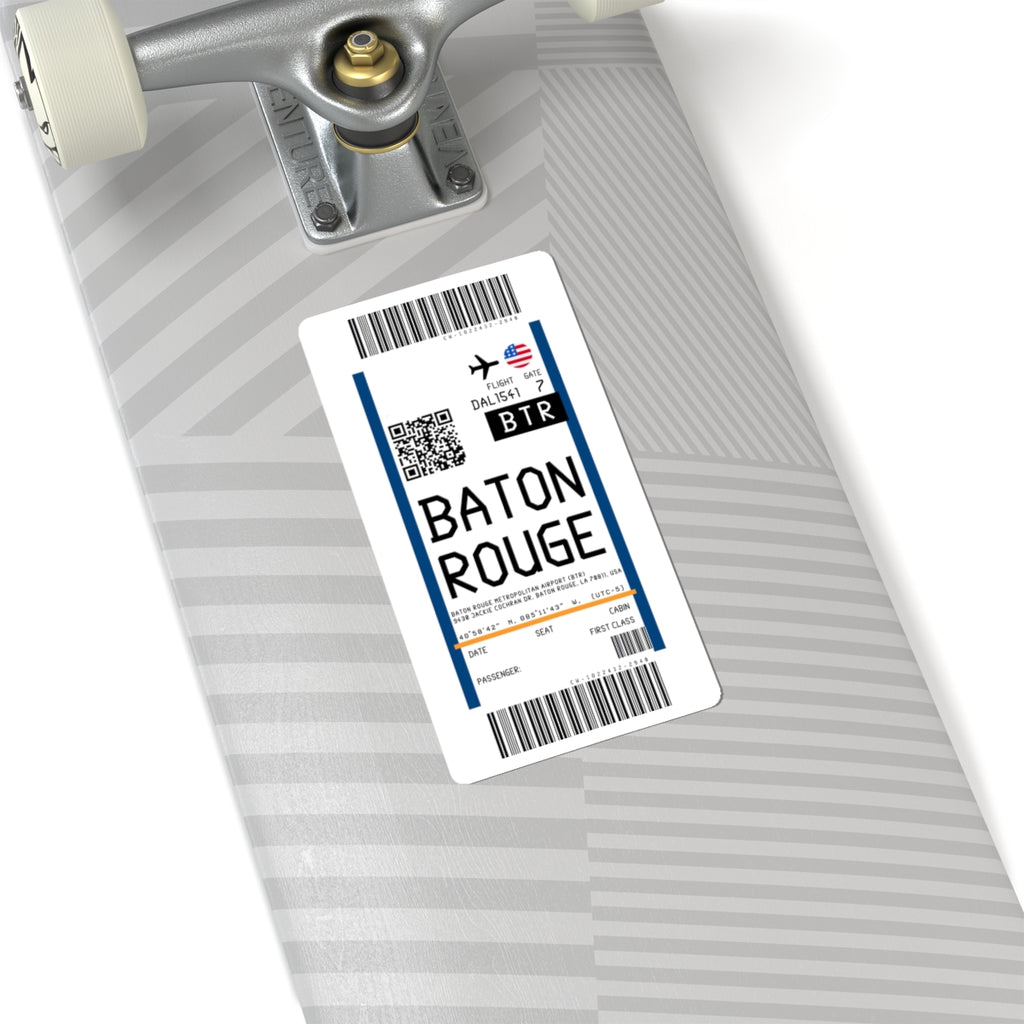 Baton Rouge Metropolitan Airport (BTR) Boarding Pass Sticker — Travel Luggage Decal