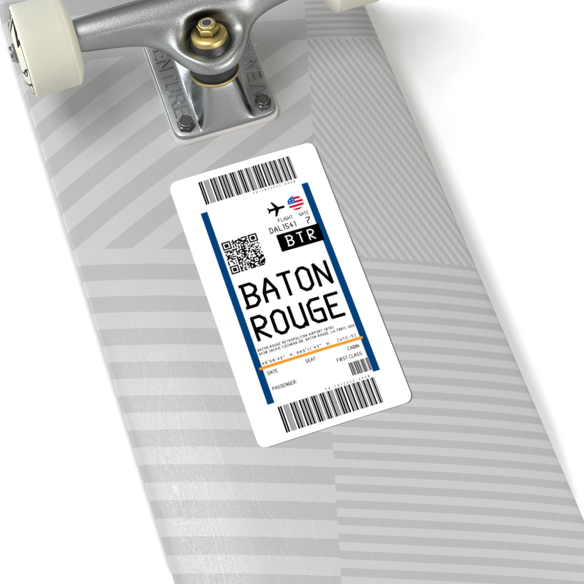 Baton Rouge Metropolitan Airport (BTR) Boarding Pass Sticker — Travel Luggage Decal