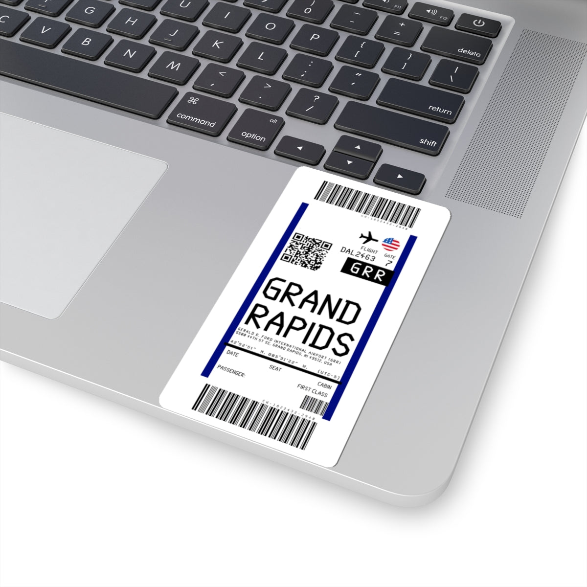 Grand Rapids Gerald R. Ford International Airport (GRR) Boarding Pass Sticker — Travel Luggage Decal