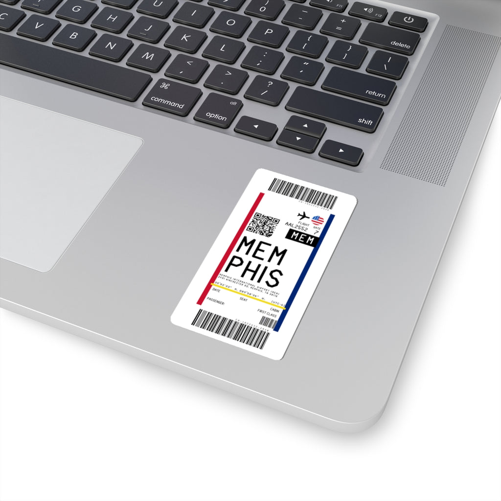 Memphis International Airport (MEM) Boarding Pass Sticker — Travel Luggage Decal