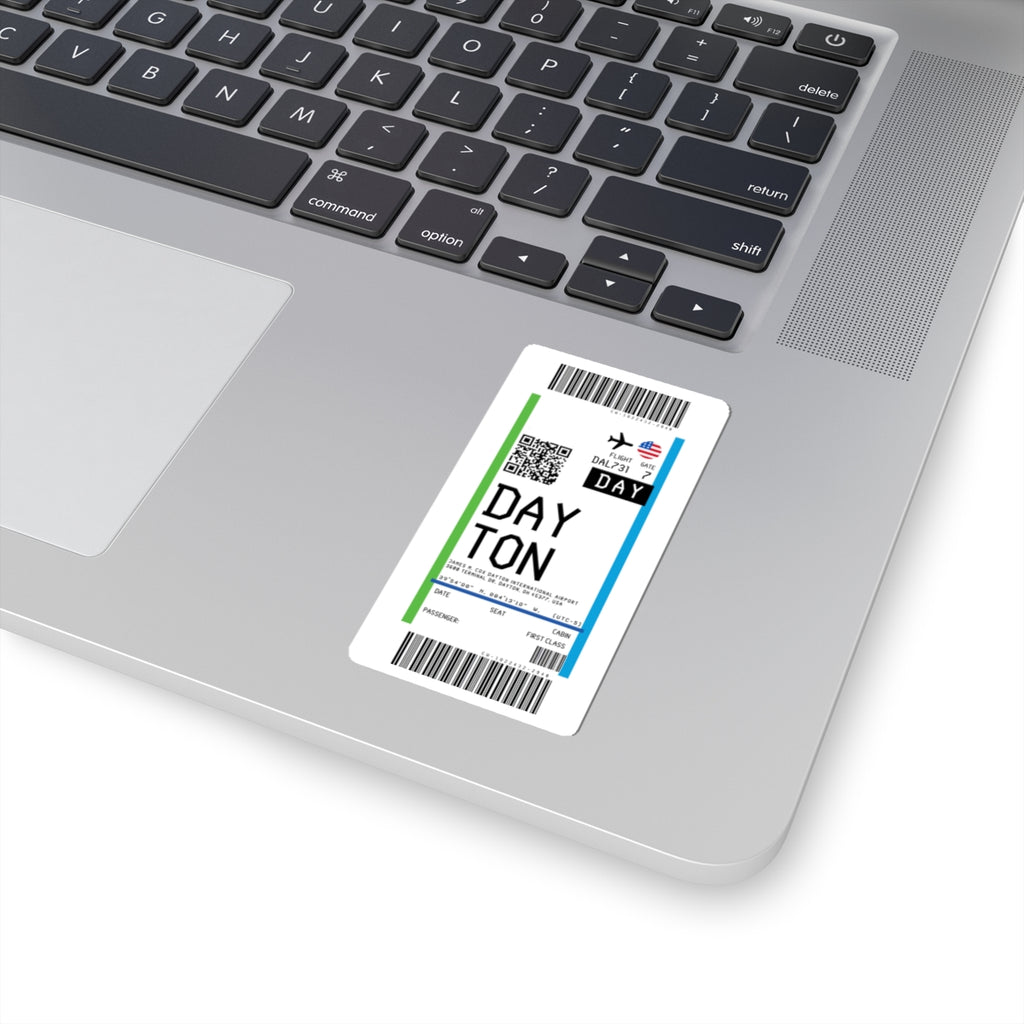 Dayton International Airport (DAY) Boarding Pass Sticker — Travel Luggage Decal