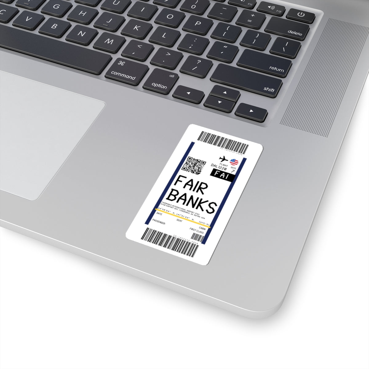 Fairbanks International Airport (FAI) Boarding Pass Sticker — Travel Luggage Decal