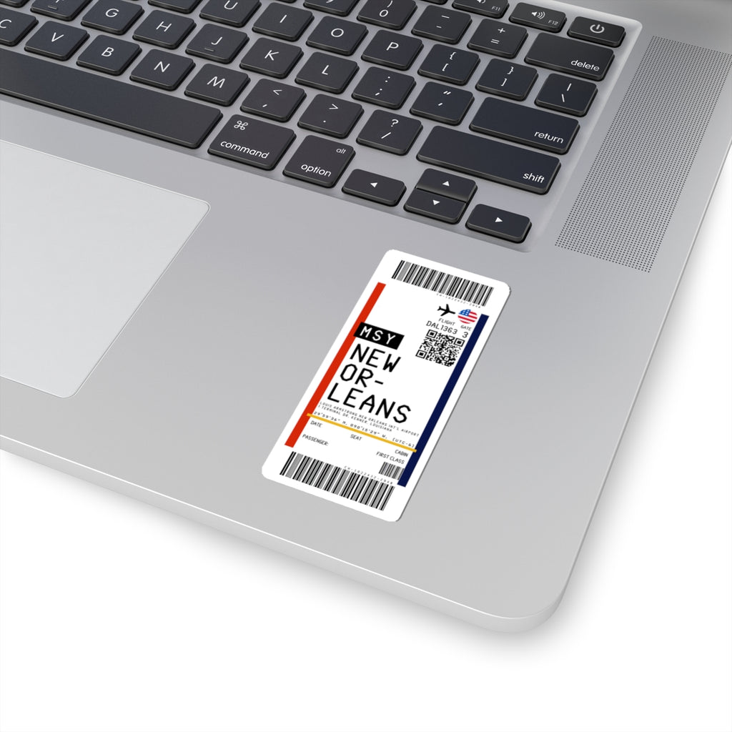 Louis Armstrong New Orleans International Airport (MSY) Boarding Pass Sticker — Travel Luggage Decal