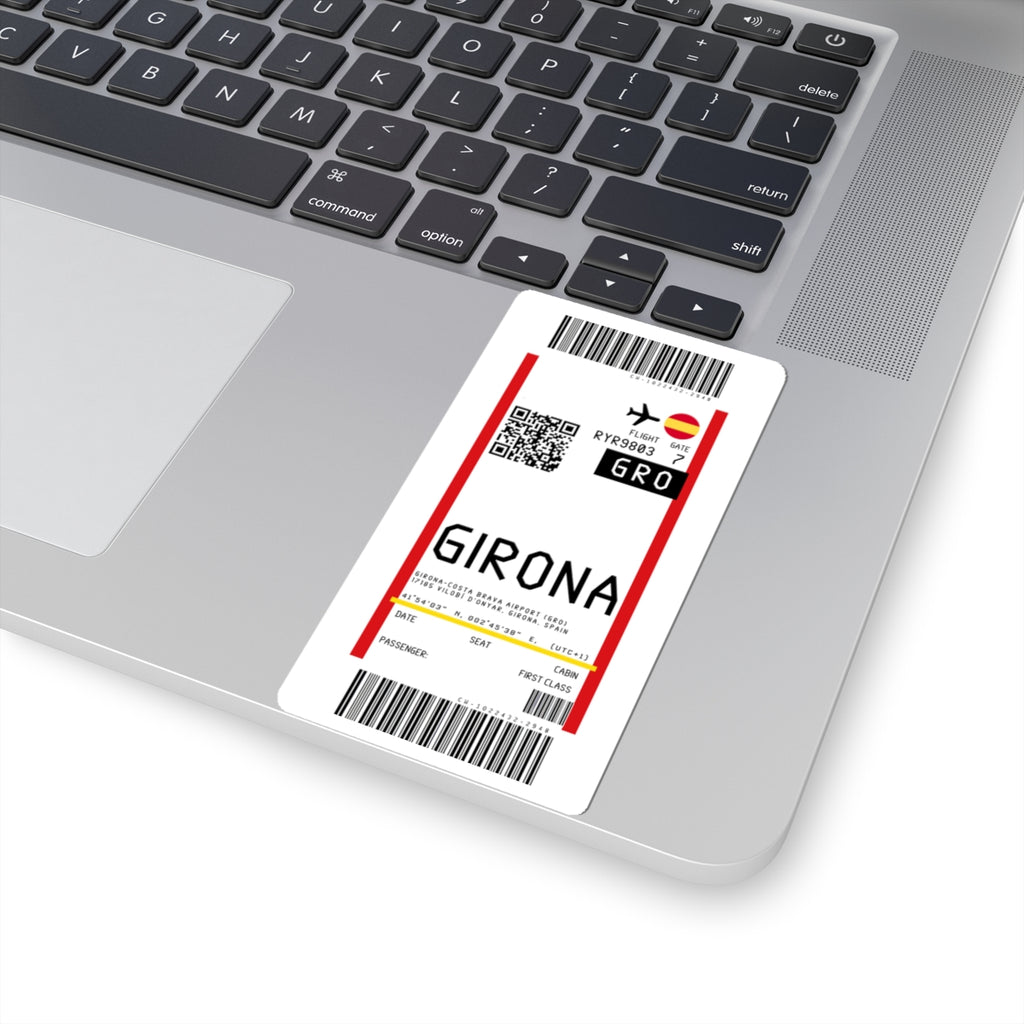 Girona–Costa Brava Airport (GRO) Boarding Pass Sticker — Travel Luggage Decal