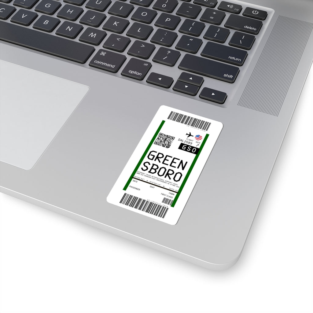 Piedmont Triad International Airport (GSO) Boarding Pass Sticker — Travel Luggage Decal