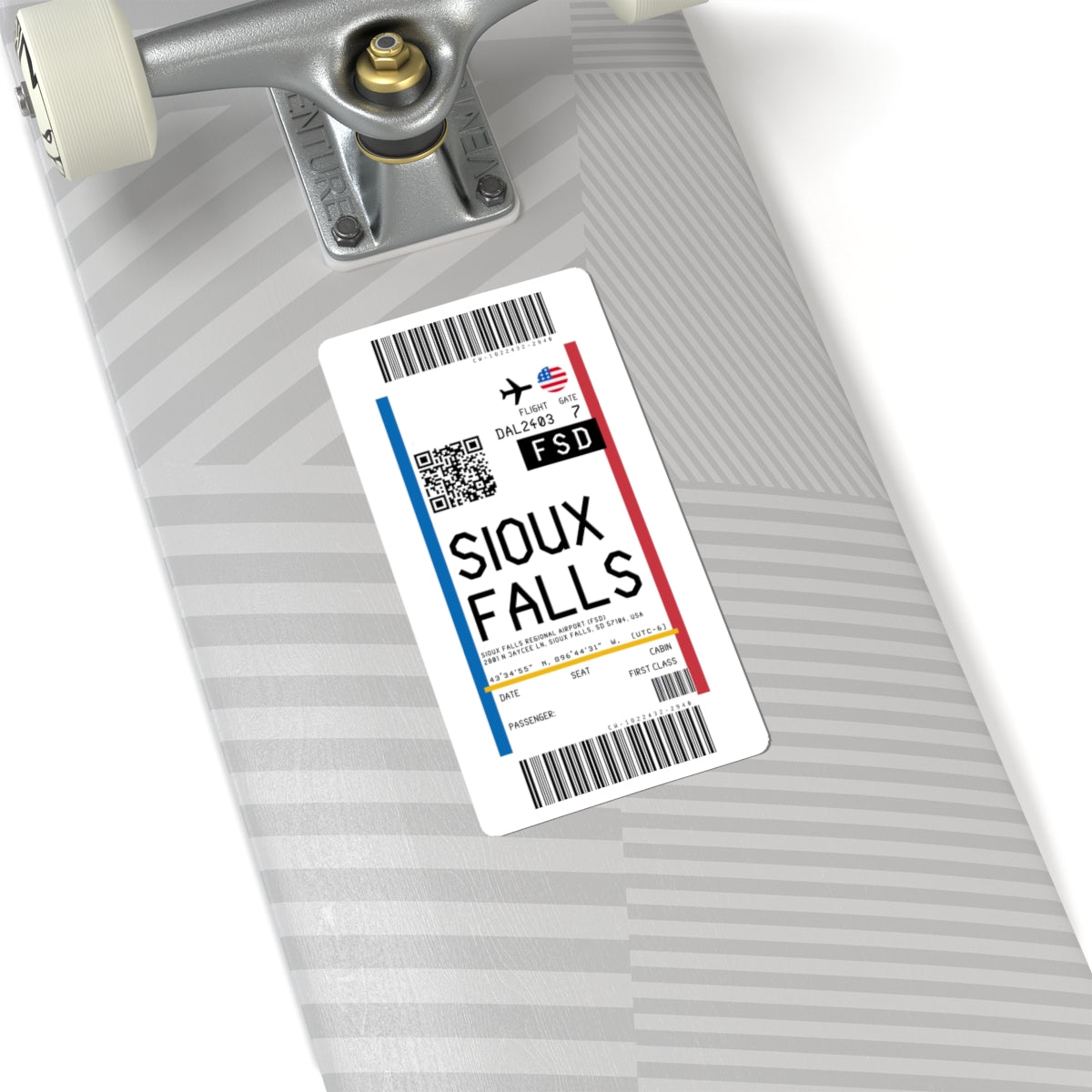 Sioux Falls Regional Airport (FSD) Boarding Pass Sticker — Travel Luggage Decal