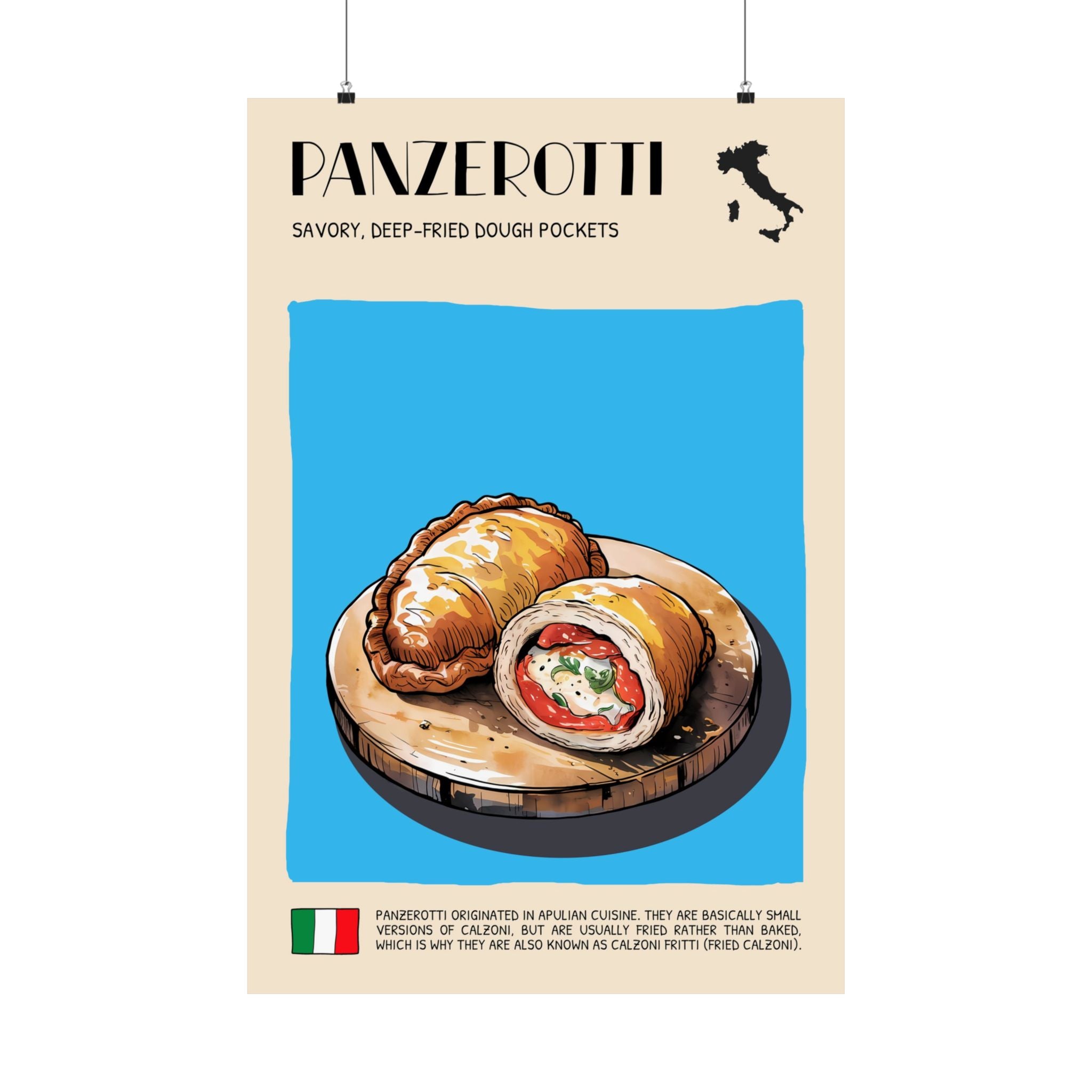 Panzerotti Poster —  Kitchen Art Vertical Matte Print