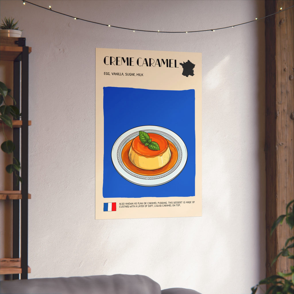 Creme Caramel Poster —  Kitchen Art Vertical Matte Print